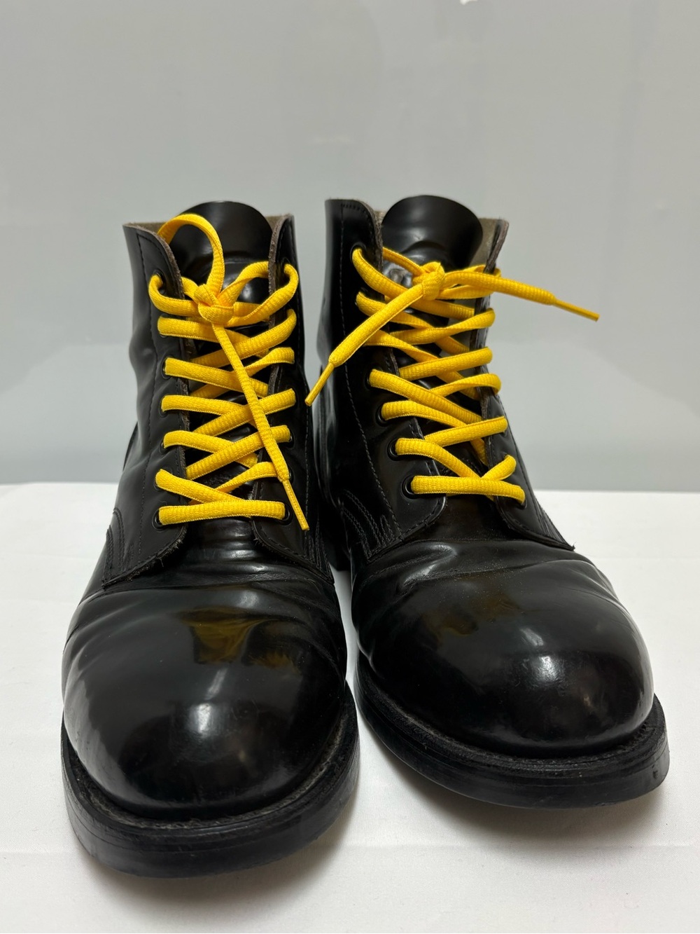 Vintage Boulet Canadian Military Parade Drill Boot Steel Toe Black Leather US 8E